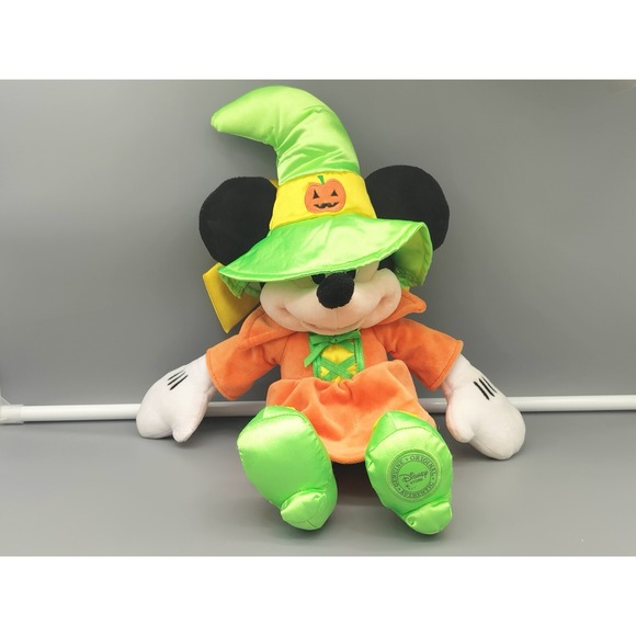 Disney Other - Disney Store Minnie Mouse Halloween Plush 16' Witch Pumpkin Orange Green Cute